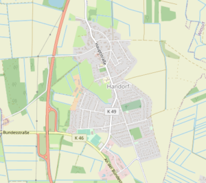 Karte von Handorf im Raum Bardowick, Möbeltaxi Lüneburg Einsatzgebiet