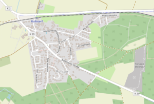 Karte von Rullstorf im Raum Adendorf, Einsatzgebiet von Möbeltaxi Lüneburg