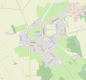 Karte von Brackel im Raum Salzhausen, eins unserer Einzugsgebiete hier bei Möbel Taxi Lüneburg